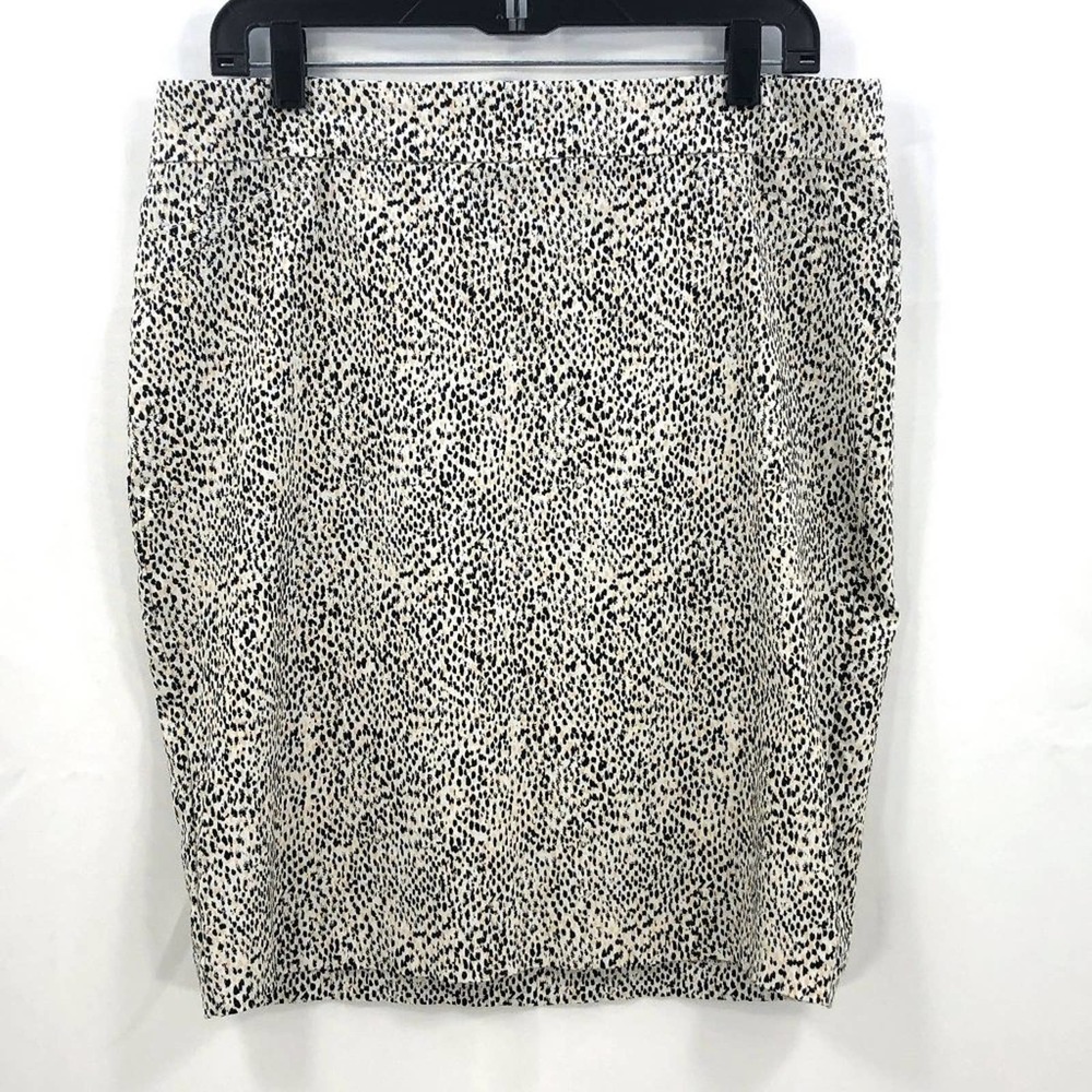 Rachel Zoe Animal Print Skirt Black/Cream SZ 14